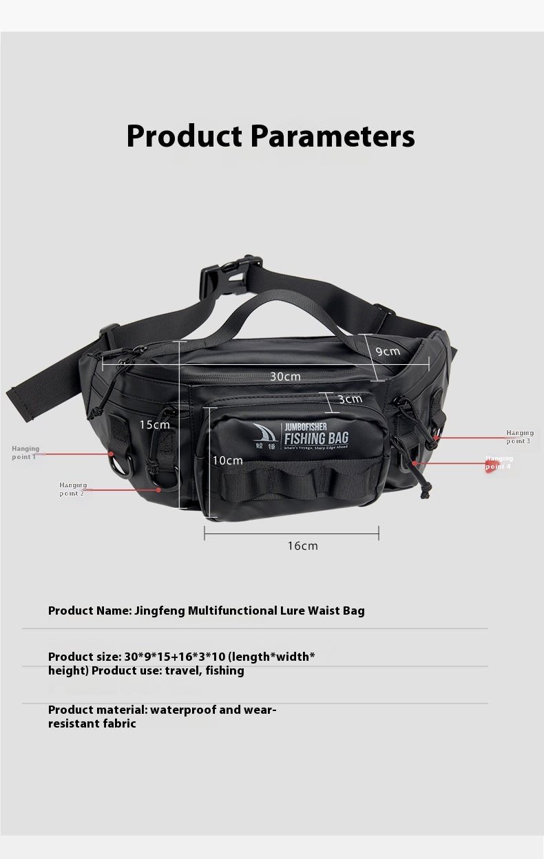 Waterproof Lure Waist Bag Wholesale Multifunctional Outdoor Fishing Bag Shoulder Bag Large Capacity Single Shoulder Crossbody Lure Bag