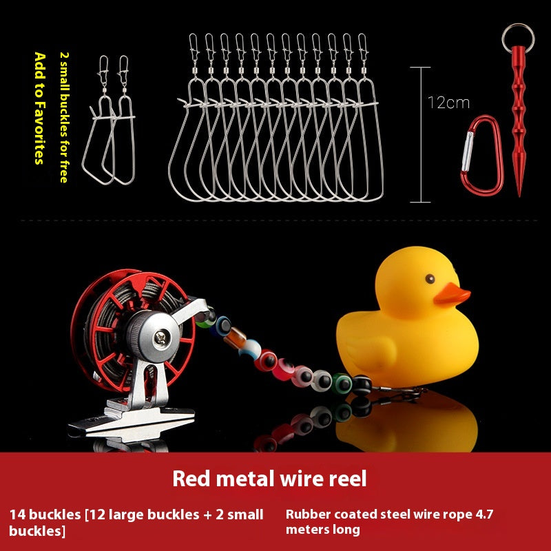 Haodun Little Yellow Duck Live Fish Clip Wholesale Metal Stainless Steel Lure Live Fish Clip Set Fish Lock Clip Fish Clip Wheel Fishing Clip
