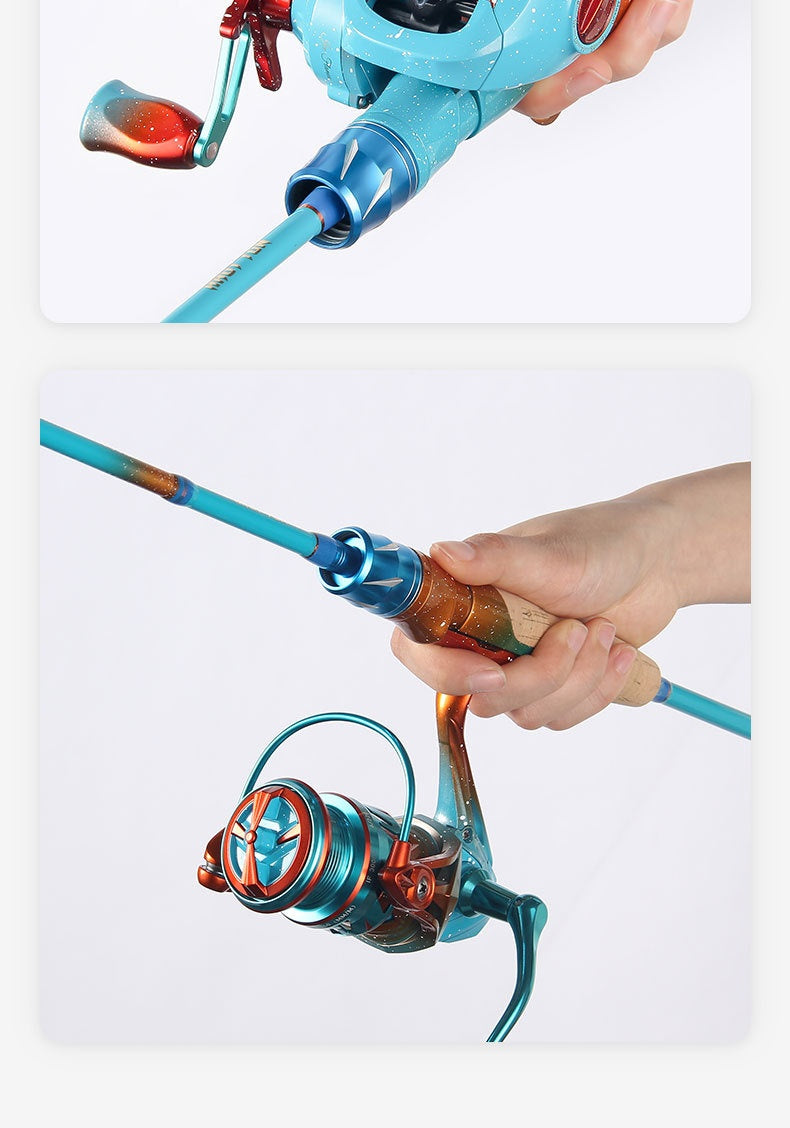Carbon Cork Lure Rod Wholesale M Adjustment 2.19m Long Casting Fishing Rod ML Hardness Fishing Rod Ice Flame