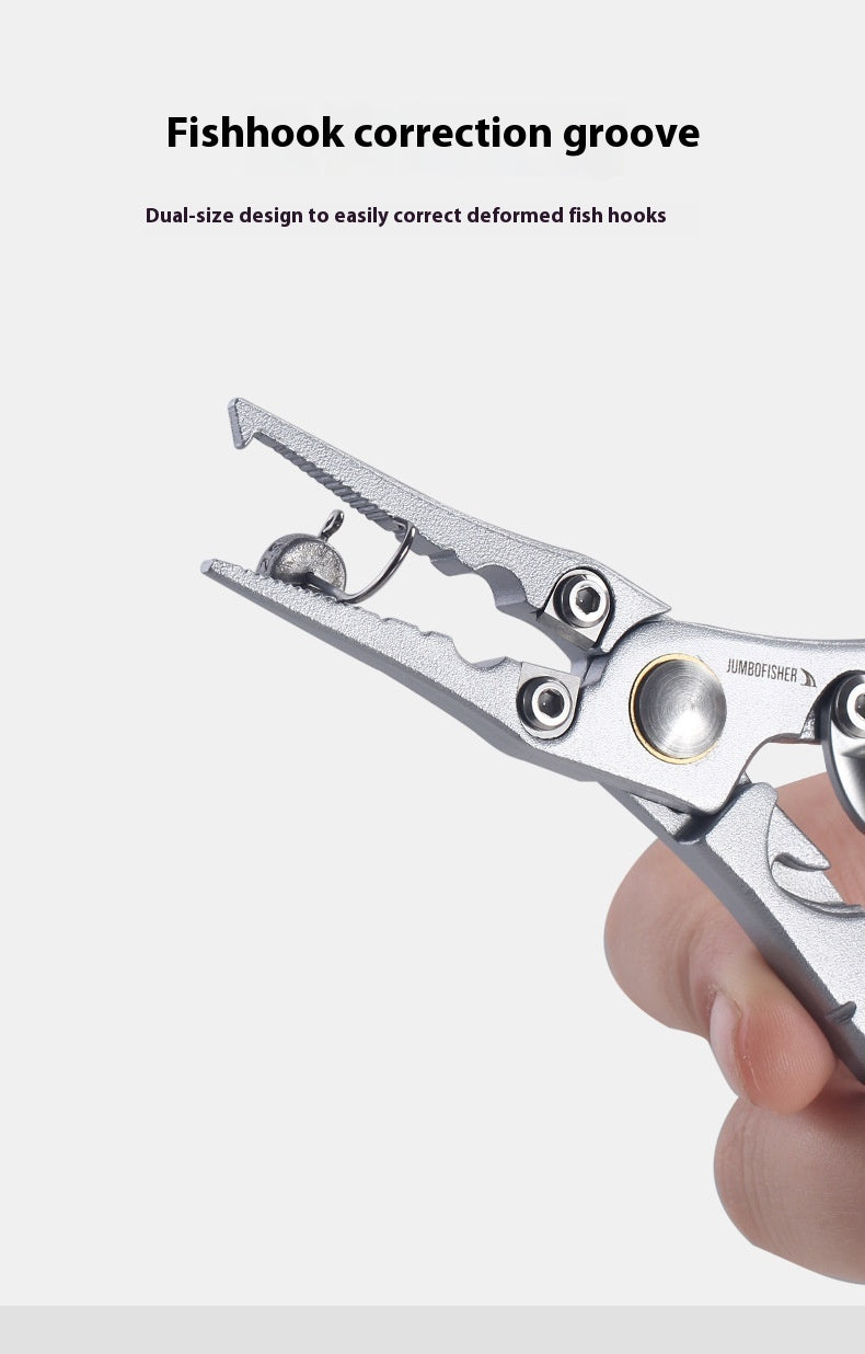 Multifunctional Micro Lure Pliers with Anti-Lost Rope, Rust-Resistant Aluminum Alloy Pliers for Hook Removal, Ring Opening, and Lead Pressing Lure Pliers
