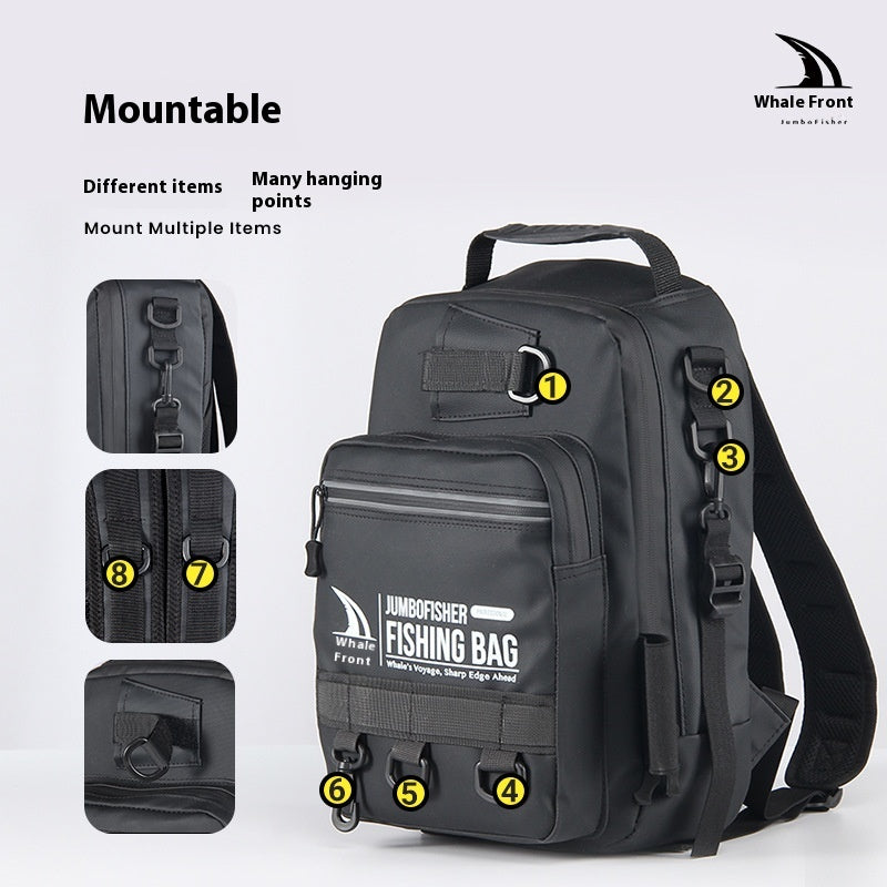 Large Capacity Lure Bag Wholesale, Can Insert Lure Rod, Multifunctional Fishing Backpack, Single Shoulder Bag, 3-Layer Storage