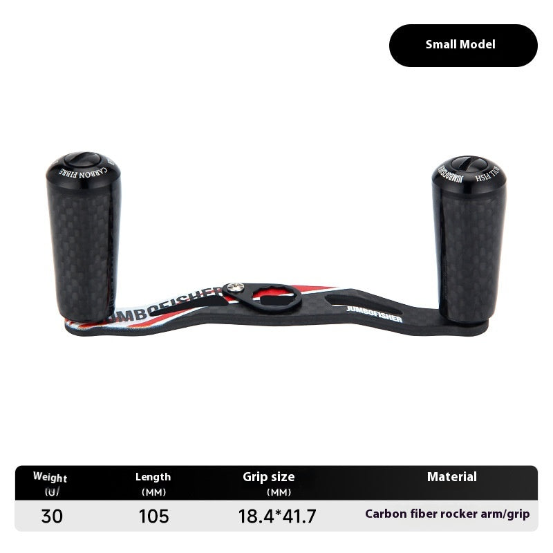 Jingfeng Carbon Water Drop Wheel Crank Arm Only 30g with Carbon Grip Ball, Modifiable DIY Accessories Fishing Wheel Crank Arm with Bearing