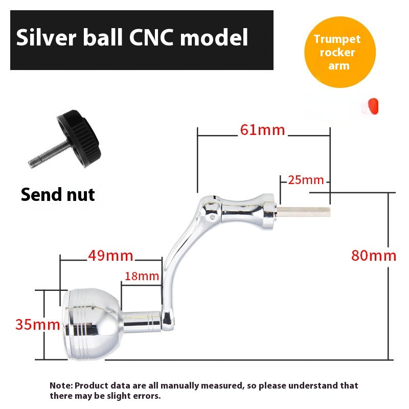 Wholesale Spinning Wheel Metal Crank Arm Metal Spherical Modified Crank Fishing Wheel Single Double Crank Accessories Grip Ball