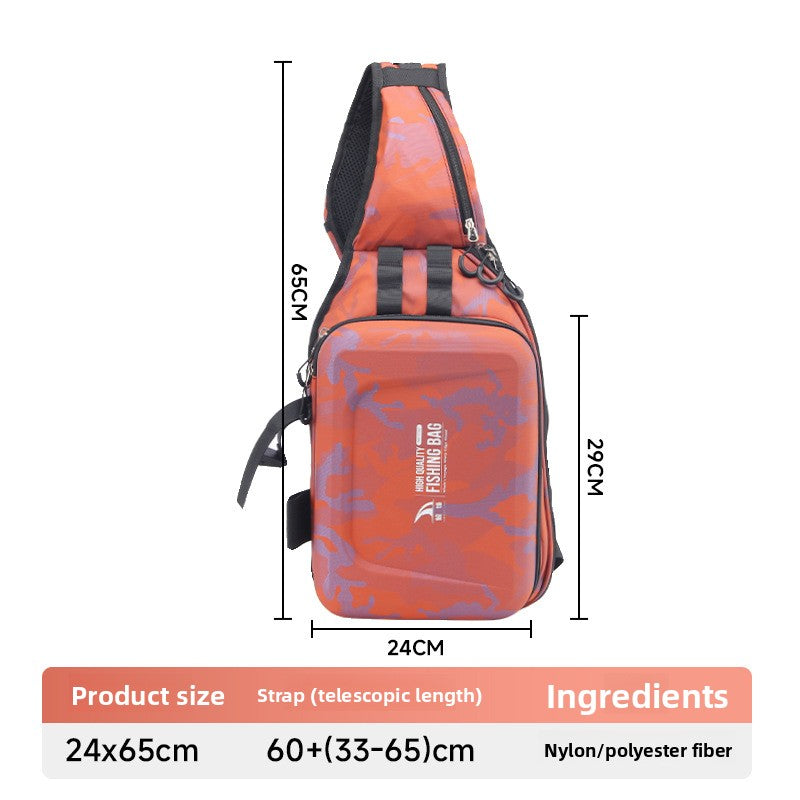 Multifunctional Waterproof Lure Backpack Single Shoulder Crossbody Lure Bag with Rod Insertion Wholesale Fishing Bag Bait Bag