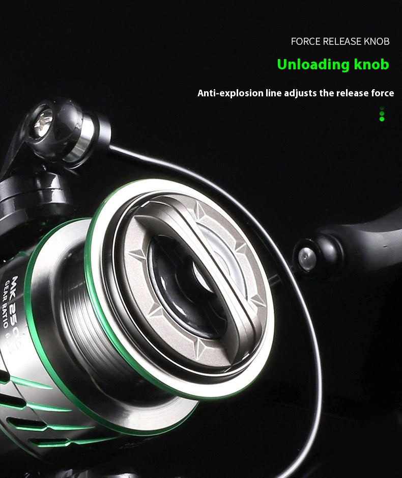 Gap-Free Micro-Object Spinning Wheel Lure Slant Mouth Shallow Line Cup Spinning Wheel Long Casting Fishing Reel Horse Mouth Fishing Reel MK