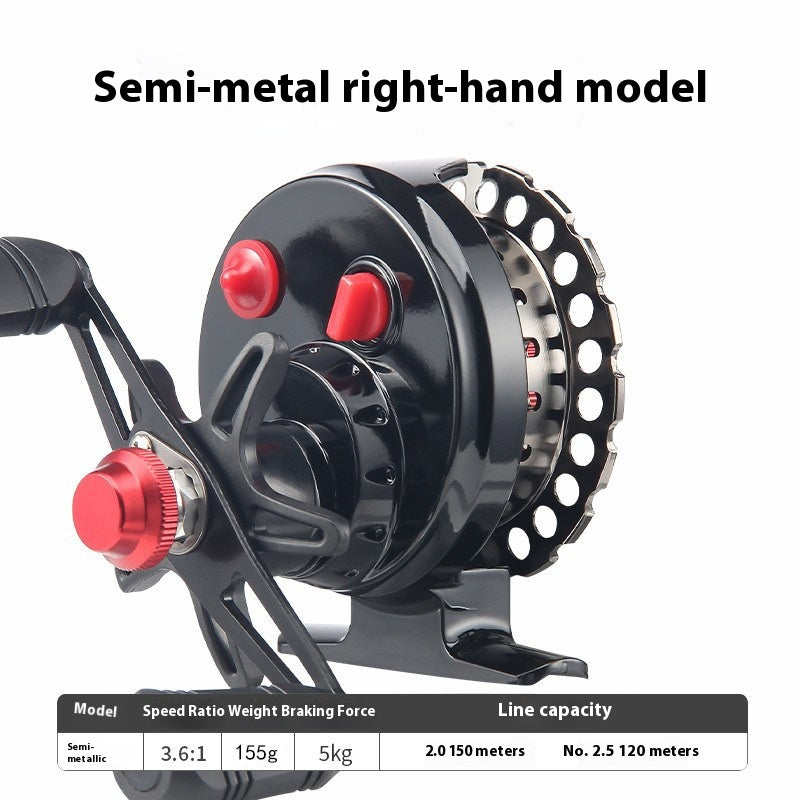 Micro Lead Raft Wheel Front Casting Wheel Bridge Raft Boat Raft Wheel Ice Fishing Wheel One-Key Magnetic Brake Slow-Descent Raft Fishing Wheel
