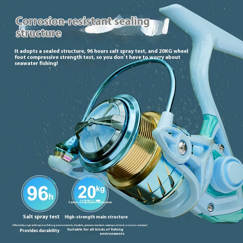 Macaron Lure Spinning Reel Wholesale Shallow Line Cup 7+1 Bearing 5.2:1 Gear Ratio Fishing Reel Long Casting Fishing Reel