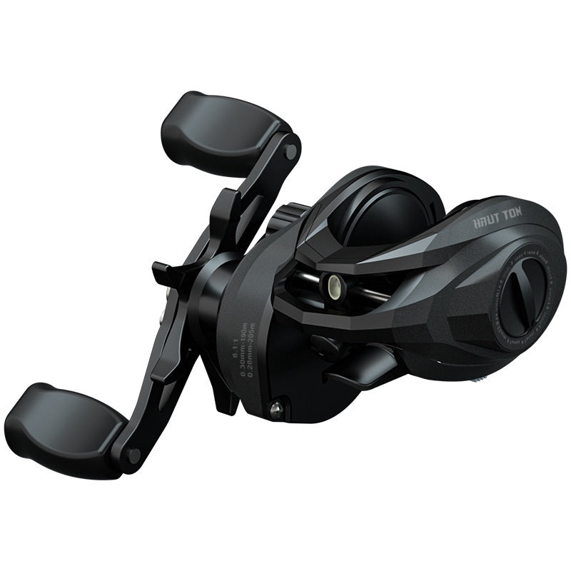 Waterproof Metal Baitcasting Reel with Drag Alarm 8.1:1 High Speed Ratio Black Fishing Reel Deep Line Cup Fishing Reel