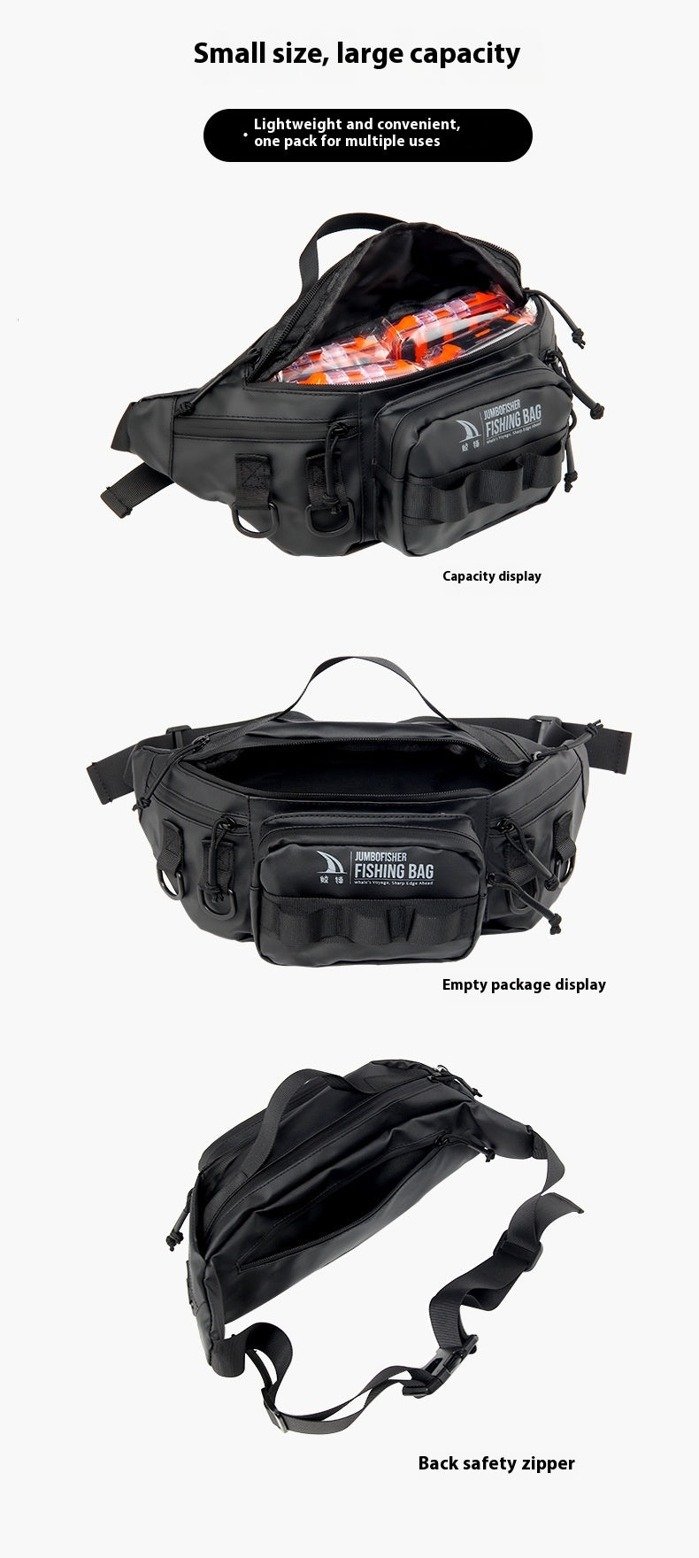 Waterproof Lure Waist Bag Wholesale Multifunctional Outdoor Fishing Bag Shoulder Bag Large Capacity Single Shoulder Crossbody Lure Bag