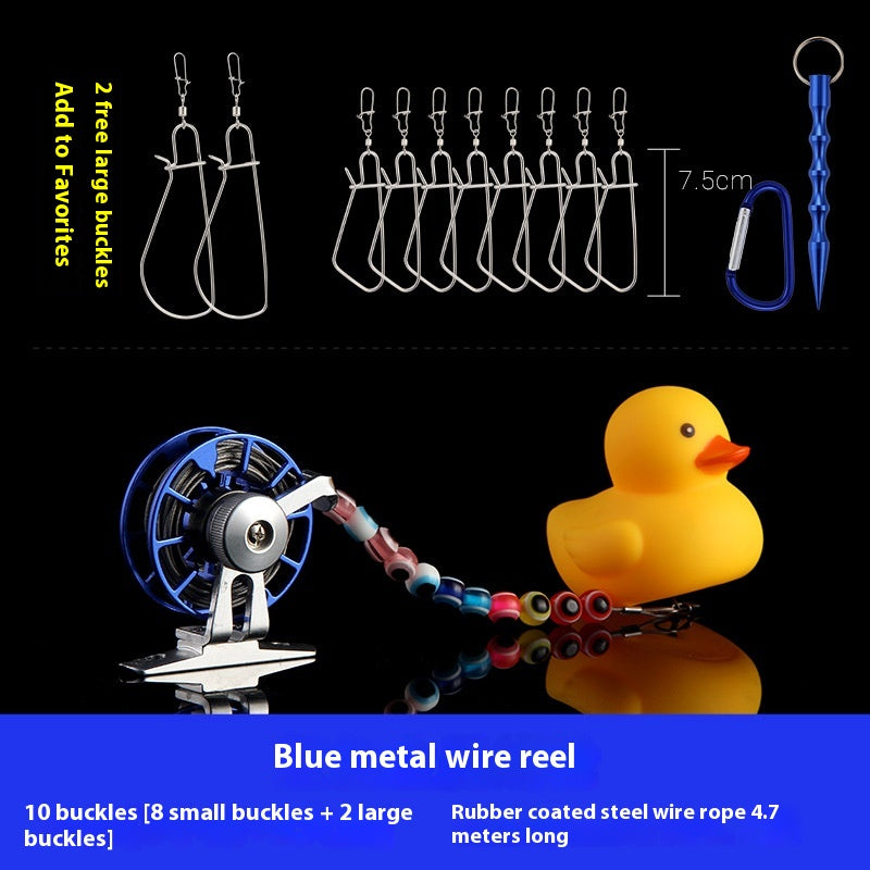 Haodun Little Yellow Duck Live Fish Clip Wholesale Metal Stainless Steel Lure Live Fish Clip Set Fish Lock Clip Fish Clip Wheel Fishing Clip