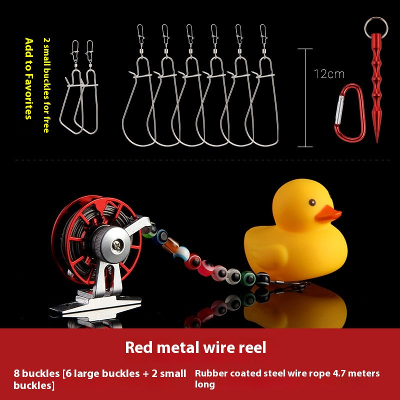Haodun Little Yellow Duck Live Fish Clip Wholesale Metal Stainless Steel Lure Live Fish Clip Set Fish Lock Clip Fish Clip Wheel Fishing Clip