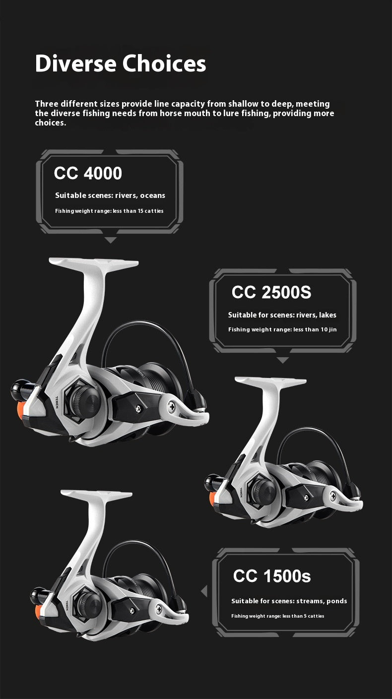 Seamless Lure Spinning Reel 4+1 Long Casting Reel 5.2:1 Universal Sea Fishing Reel Sea Rod Reel CC