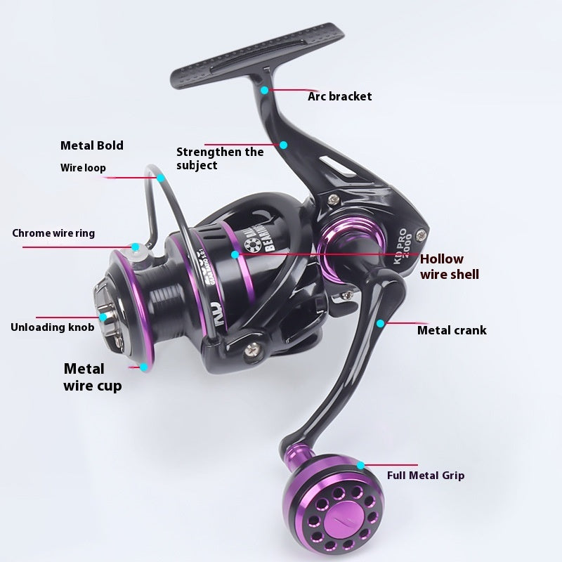 Fishing Reel Full Metal Line Cup Fishing Reel Sea Fishing Reel Spinning Reel Sea Rod Reel Long Casting Lure Reel Fishing Line Reel KD