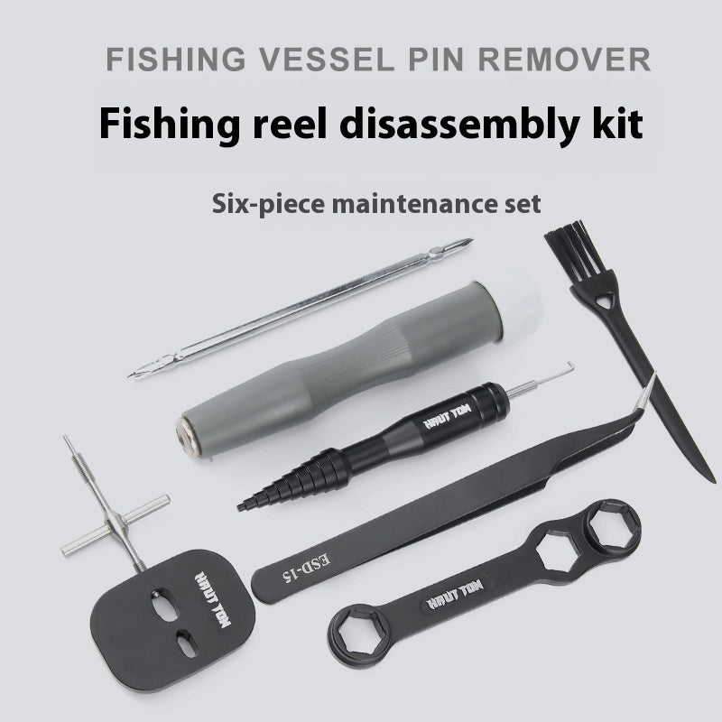 Fishing Reel Disassembly Repair Kit Fishing Reel Water Drop Reel Bearing Pin Remover Multi-Function Wrench Screwdriver Tweezers