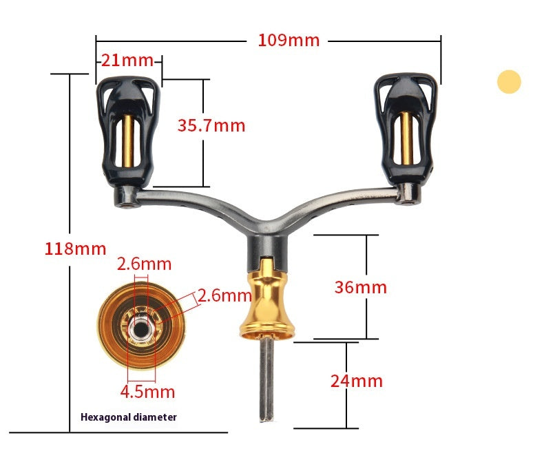 Wholesale Spinning Wheel Metal Crank Arm Metal Spherical Modified Crank Fishing Wheel Single Double Crank Accessories Grip Ball