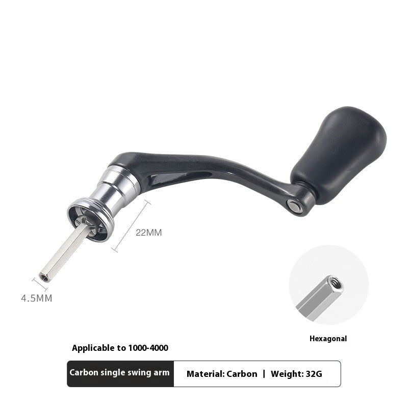 Carbon Spinning Wheel Single Handle Only 32g Four-Corner Double Handle 1000-4000 Model Universal Hexagonal Handle