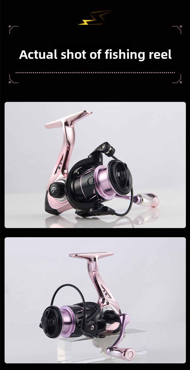 Micro Fishing Reel Deep Line Cup Fishing Reel Sea Fishing Reel Black Electroplated Fishing Reel Lure Spinning Reel