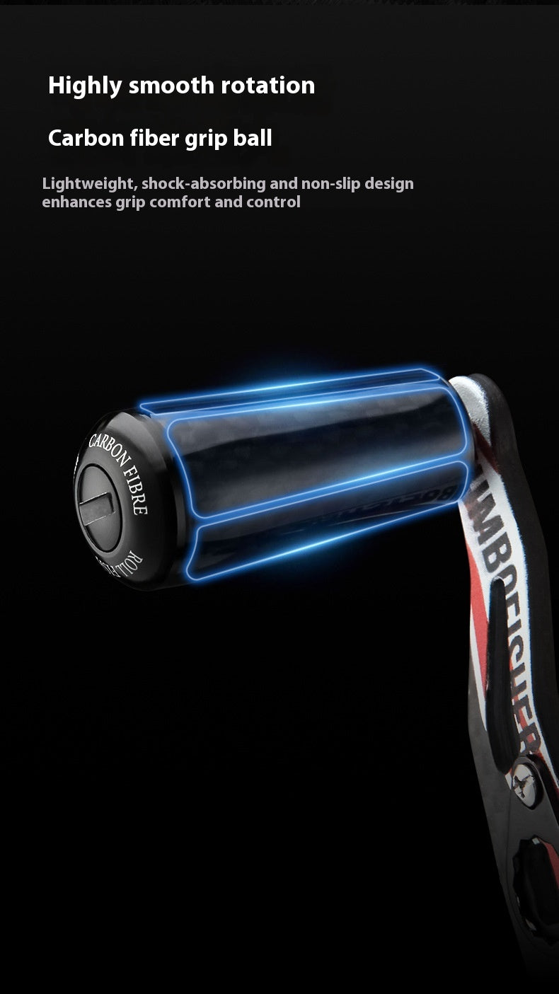 Jingfeng Carbon Water Drop Wheel Crank Arm Only 30g with Carbon Grip Ball, Modifiable DIY Accessories Fishing Wheel Crank Arm with Bearing