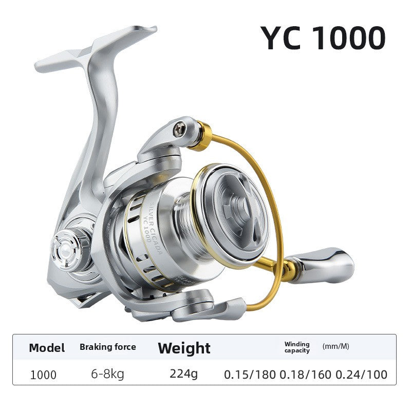 3+1 Gapless Lure Spinning Reel Metal Line Cup Long Casting Fishing Reel Universal Reel Fishing Reel Sea Rod Reel YC