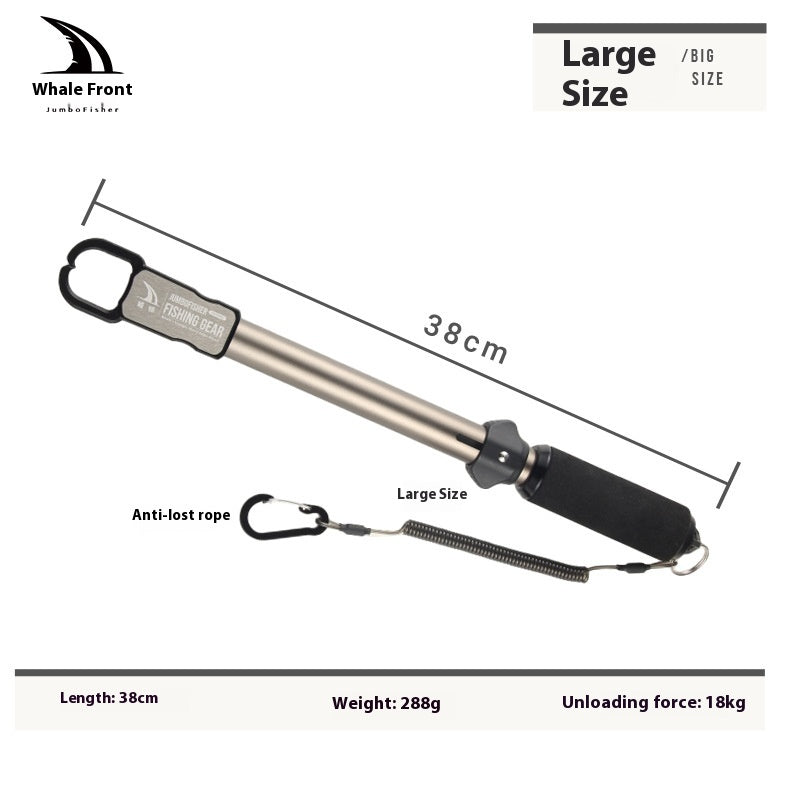 Wholesale Aluminum Alloy Multifunctional Fish Control Device Push Type Extended Fish Control Clip Lure Big Fish Clip with Rotating Unloading