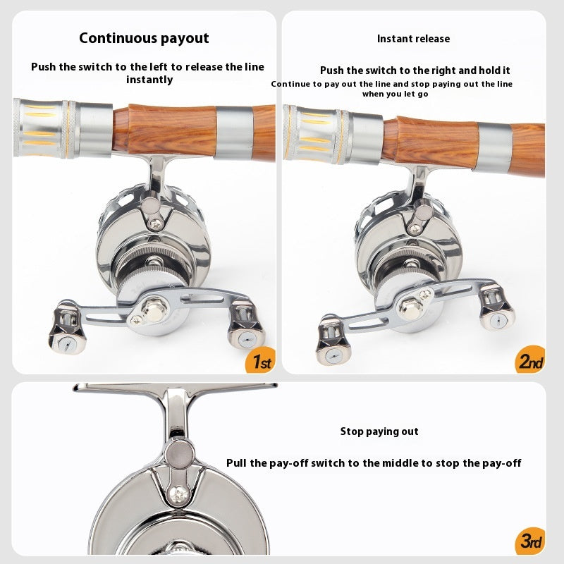 Ice Fishing Reel Winter Fishing Reel Raft Fishing Reel Double Arm High Leg Fishing Reel Point Release Line Raft Reel Front Fishing Reel