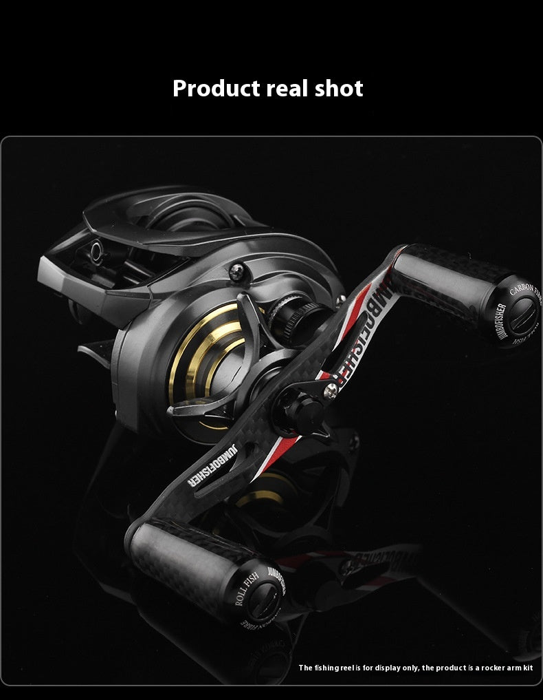 Jingfeng Carbon Water Drop Wheel Crank Arm Only 30g with Carbon Grip Ball, Modifiable DIY Accessories Fishing Wheel Crank Arm with Bearing