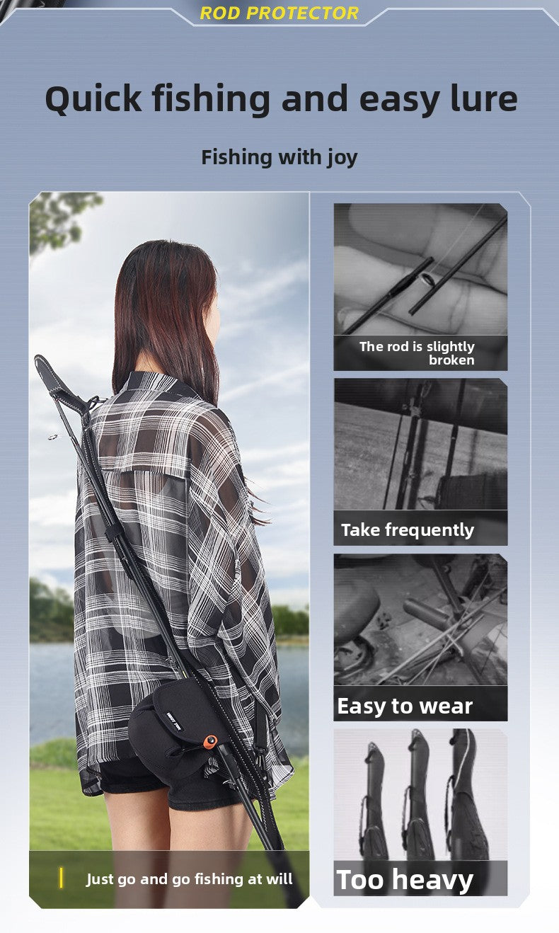 Lure Rod Bag Universal Rod Holder Bag Adjustable Length Width with Velcro Spinning Wheel Bag