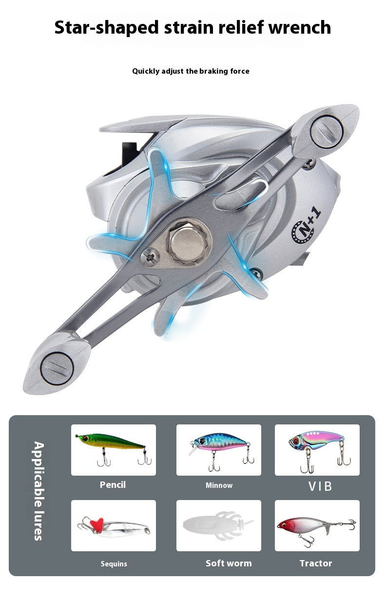 Anti-Explosion Line Sub Water Drop Wheel 7.2:1 High Speed Ratio Black Thunder Strong Fishing Wheel Long Casting Sea Rod Wheel Fish Wheel SW