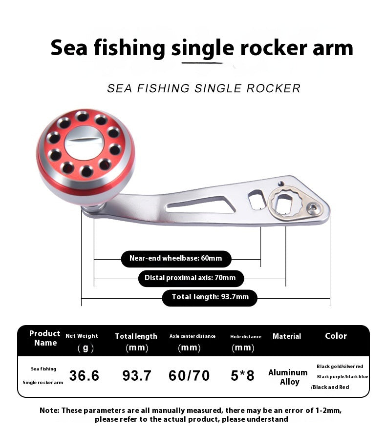 Water Drop Wheel Modified Metal Single Crank Handle Drum Wheel Single Crank Arm Fishing Wheel Spherical Grip Ball 36.6g New Product