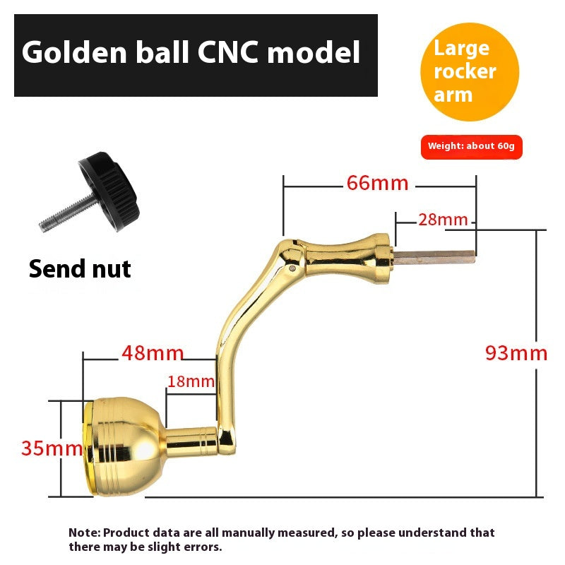 Wholesale Spinning Wheel Metal Crank Arm Metal Spherical Modified Crank Fishing Wheel Single Double Crank Accessories Grip Ball