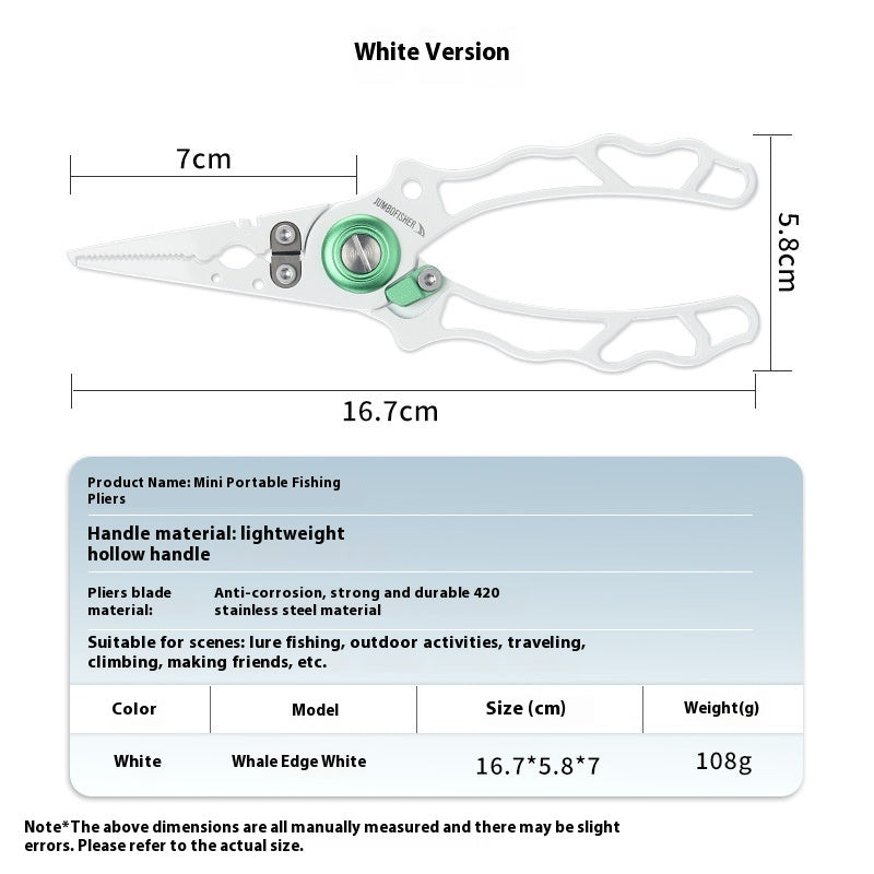 Stainless Steel Integrated Lure Pliers Multi-Functional Fishing Lure Pliers Fish Control Fishing Bait Change Line Cutting Ring Opening Fishing Gear