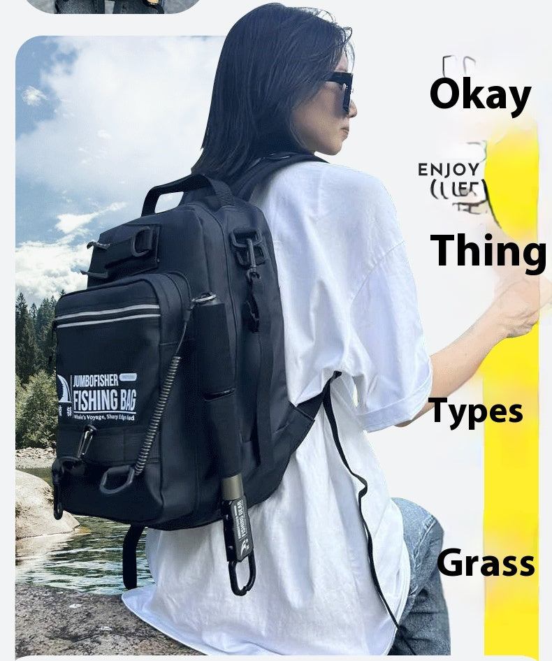 Large Capacity Lure Bag Wholesale, Can Insert Lure Rod, Multifunctional Fishing Backpack, Single Shoulder Bag, 3-Layer Storage
