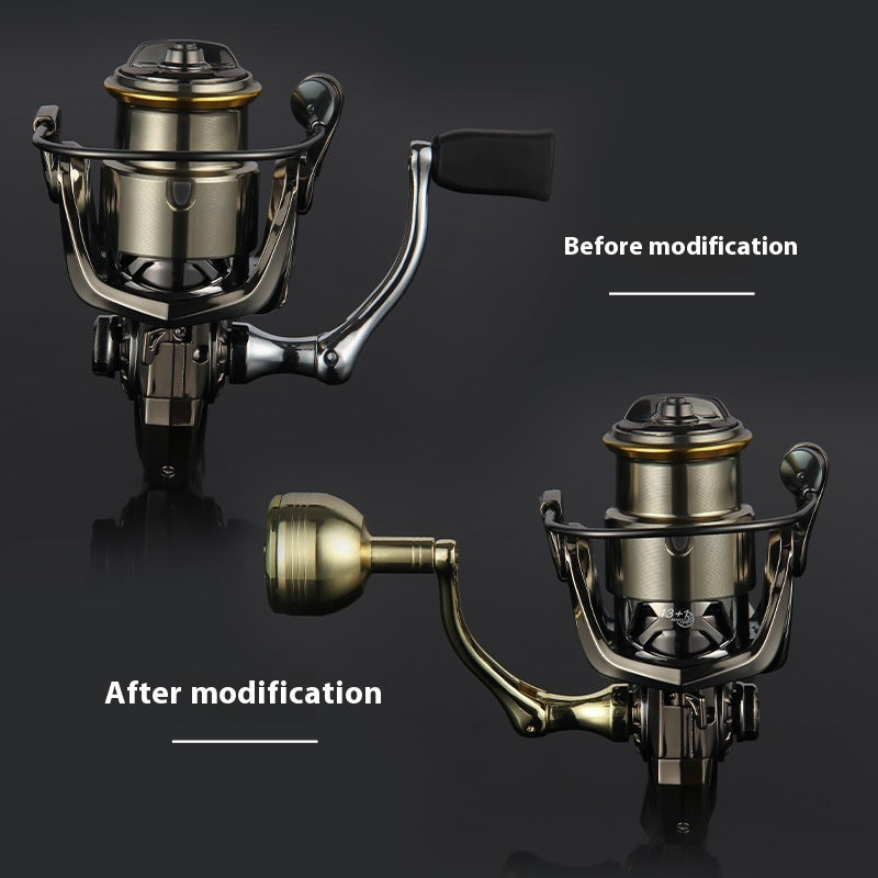 Wholesale Spinning Wheel Metal Crank Arm Metal Spherical Modified Crank Fishing Wheel Single Double Crank Accessories Grip Ball