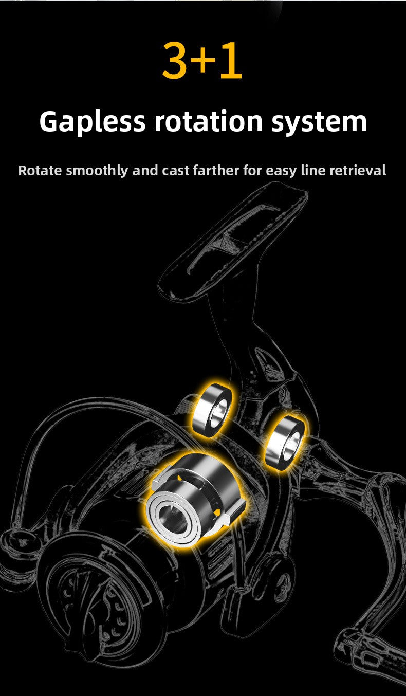 3+1 Gapless Lure Spinning Reel Metal Line Cup Long Casting Fishing Reel Universal Reel Fishing Reel Sea Rod Reel YC