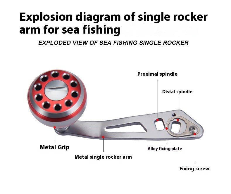 Water Drop Wheel Modified Metal Single Crank Handle Drum Wheel Single Crank Arm Fishing Wheel Spherical Grip Ball 36.6g New Product