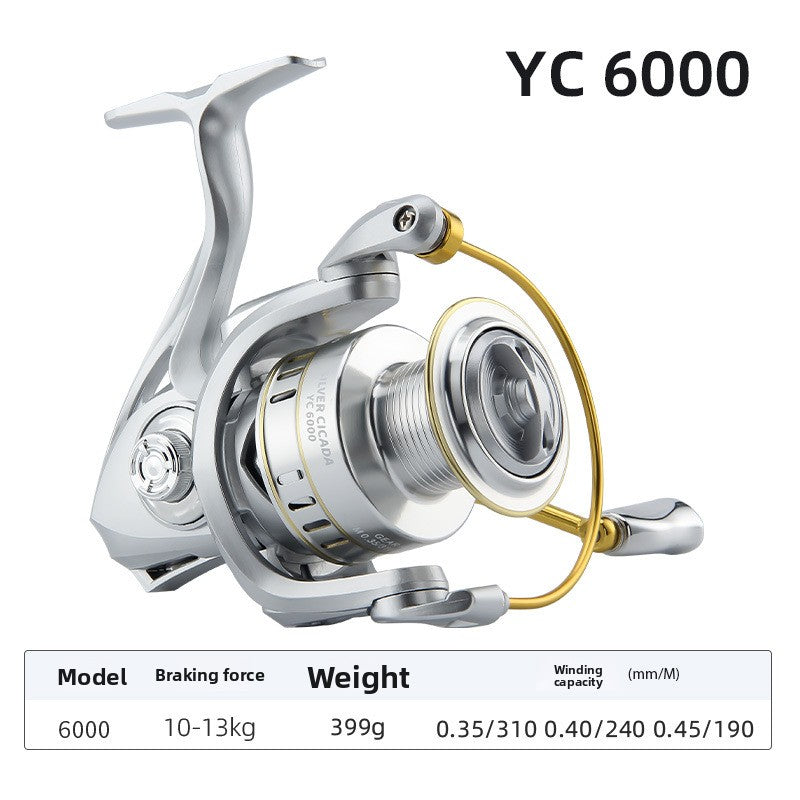 3+1 Gapless Lure Spinning Reel Metal Line Cup Long Casting Fishing Reel Universal Reel Fishing Reel Sea Rod Reel YC