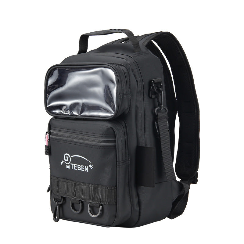 Multifunctional Lure Backpack Waterproof Outdoor Bag Rod Insert Fishing Bag Large Capacity Chest Bag Single Shoulder Bag