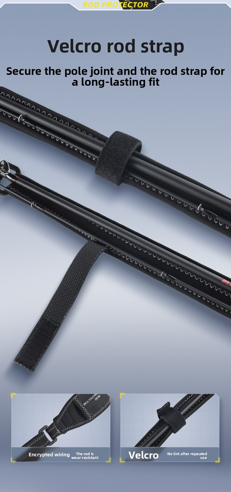 Lure Rod Bag Universal Rod Holder Bag Adjustable Length Width with Velcro Spinning Wheel Bag