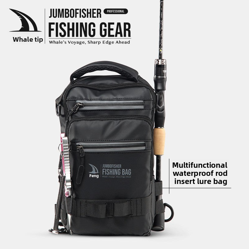 Multifunctional Waterproof Lure Backpack Single Shoulder Crossbody Lure Bag with Rod Insertion Wholesale Fishing Bag Bait Bag