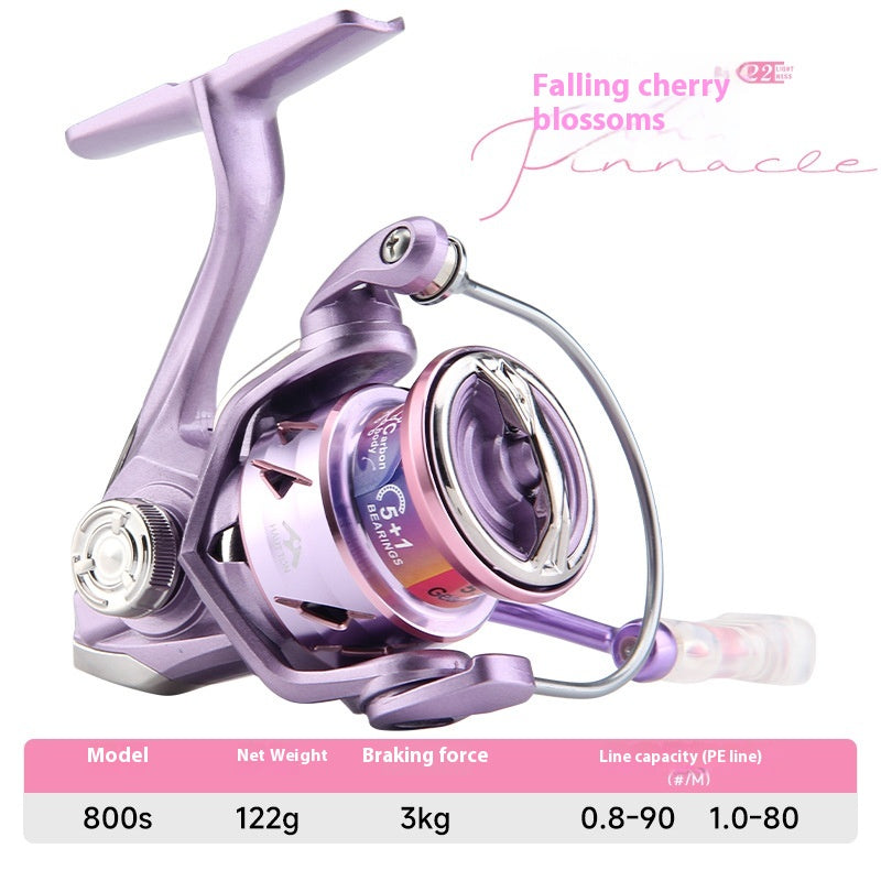 121g Carbon Micro Spinning Reel Sakura Moon Fishing Lure Reel 5.2:1 Gear Ratio Electroplated Fishing Reel