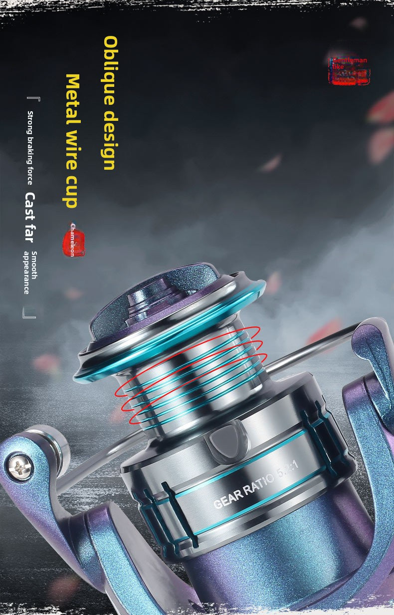 Metal Spinning Reel 3+1 Gapless Fishing Reel Wholesale Colorful Lure Casting Reel Sea Fishing Reel Fishing Line Reel