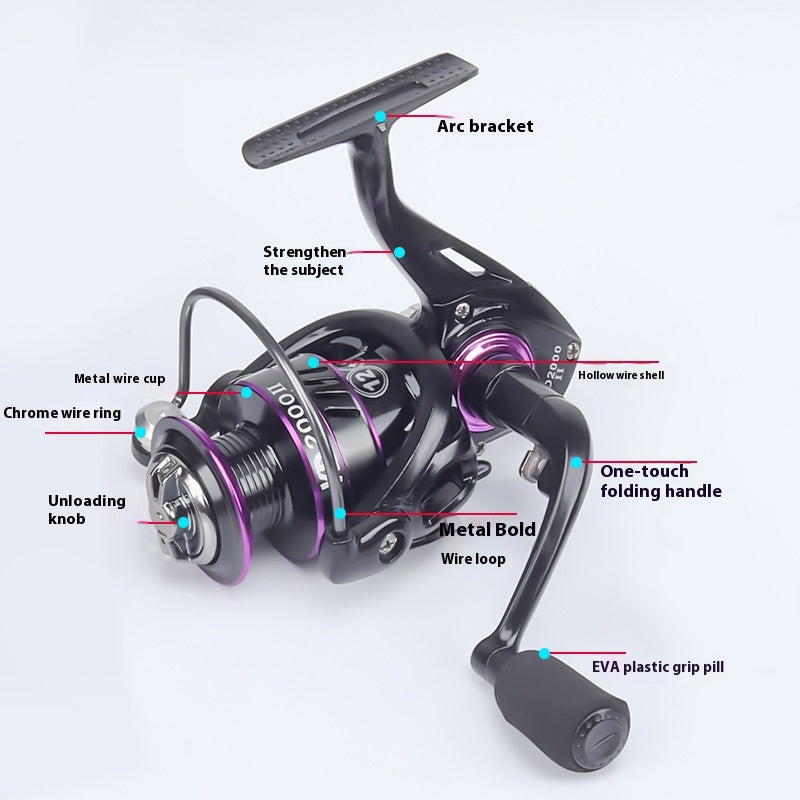 Fishing Reel Full Metal Line Cup Fishing Reel Sea Fishing Reel Spinning Reel Sea Rod Reel Long Casting Lure Reel Fishing Line Reel KD
