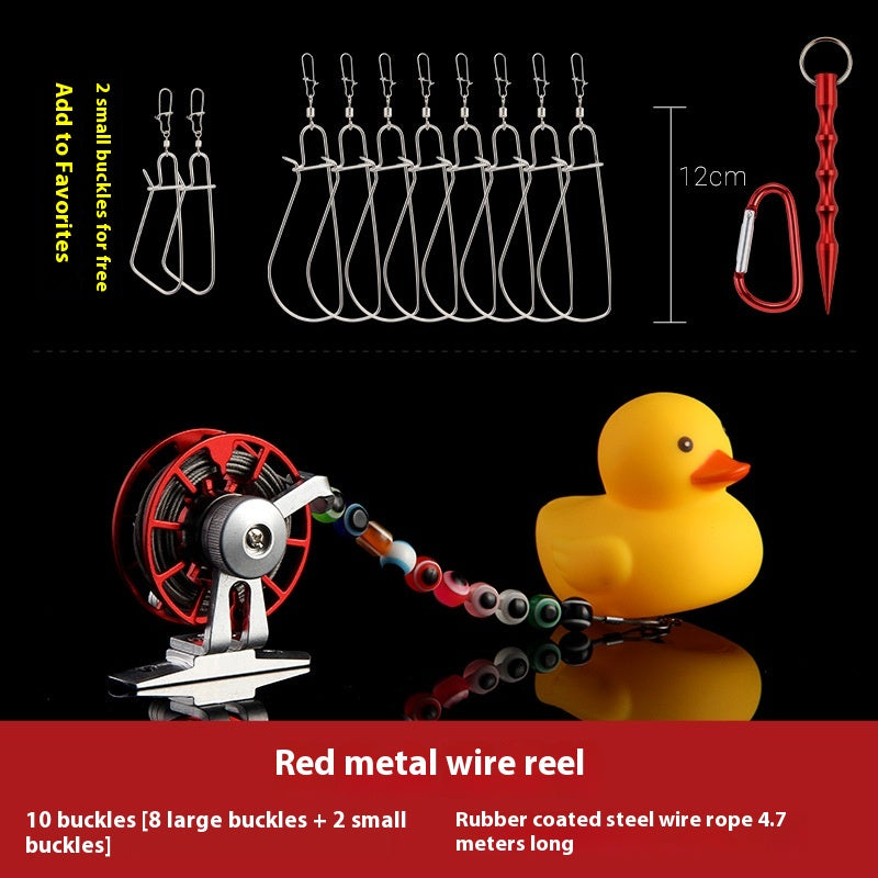 Haodun Little Yellow Duck Live Fish Clip Wholesale Metal Stainless Steel Lure Live Fish Clip Set Fish Lock Clip Fish Clip Wheel Fishing Clip