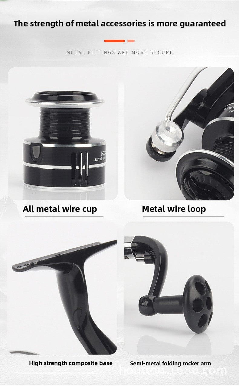 Sea Rod Fishing Reel Lure Casting Reel Wholesale Full Metal Line Cup Grip Pellet Fishing Reel Long Casting Sea Fishing Reel HZ