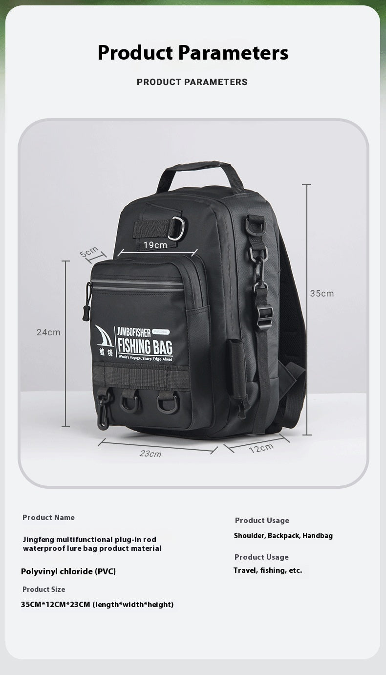 Large Capacity Lure Bag Wholesale, Can Insert Lure Rod, Multifunctional Fishing Backpack, Single Shoulder Bag, 3-Layer Storage