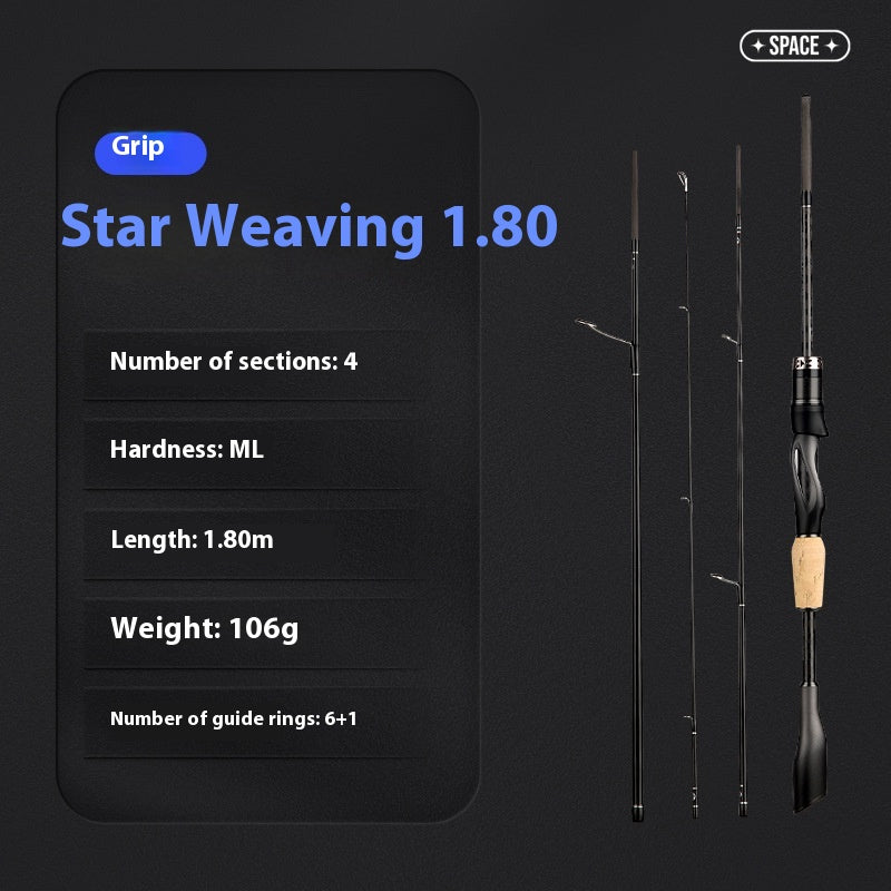 Full Fuji O-Ring Carbon Lure Rod Wholesale ML Adjustable Universal Long Casting Rod Four-Section Portable Travel Rod Only 99g