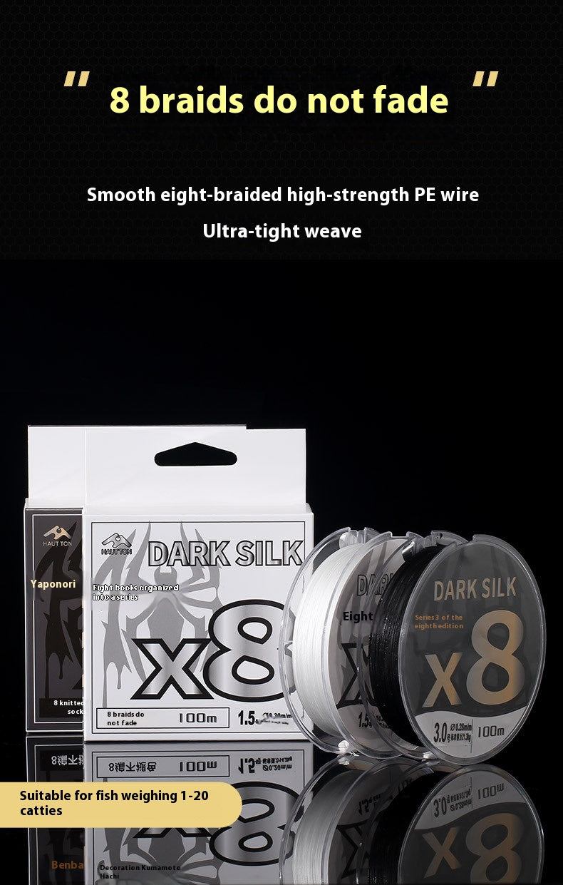 Eight Braid Fade-Resistant Lure Line Black Thunder Strong PE Line for Snakehead Fishing Powerful Horse Line X8 Fishing Line Main Line