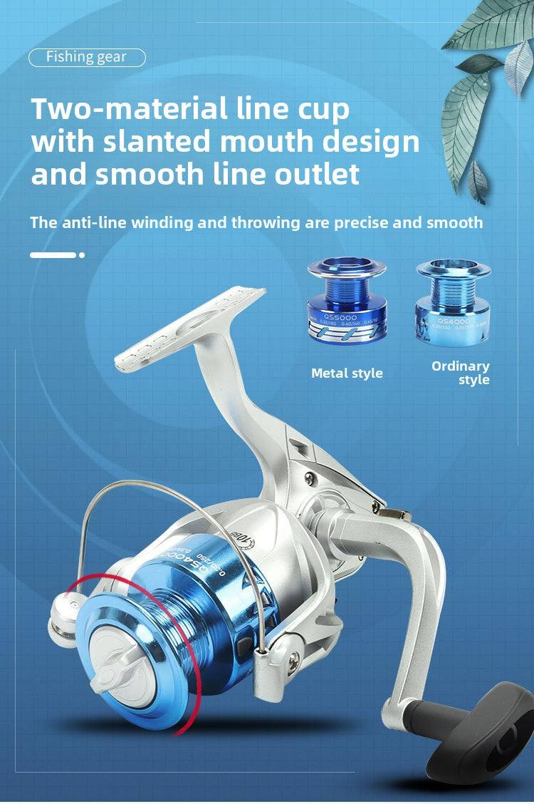 Lure Spinning Reel 5.2:1 Gear Ratio Fishing Reel Sea Rod Reel Sea Fishing Reel Rock Fishing Reel QS Fishing Reel