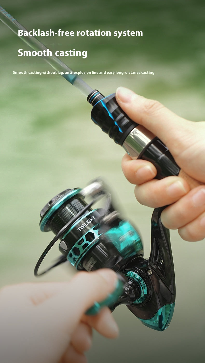 Gap-Free Long Casting Lure Spinning Reel Double Handle Squid Reel Micro Fishing Reel 5.2:1 Casting Reel Fishing Reel