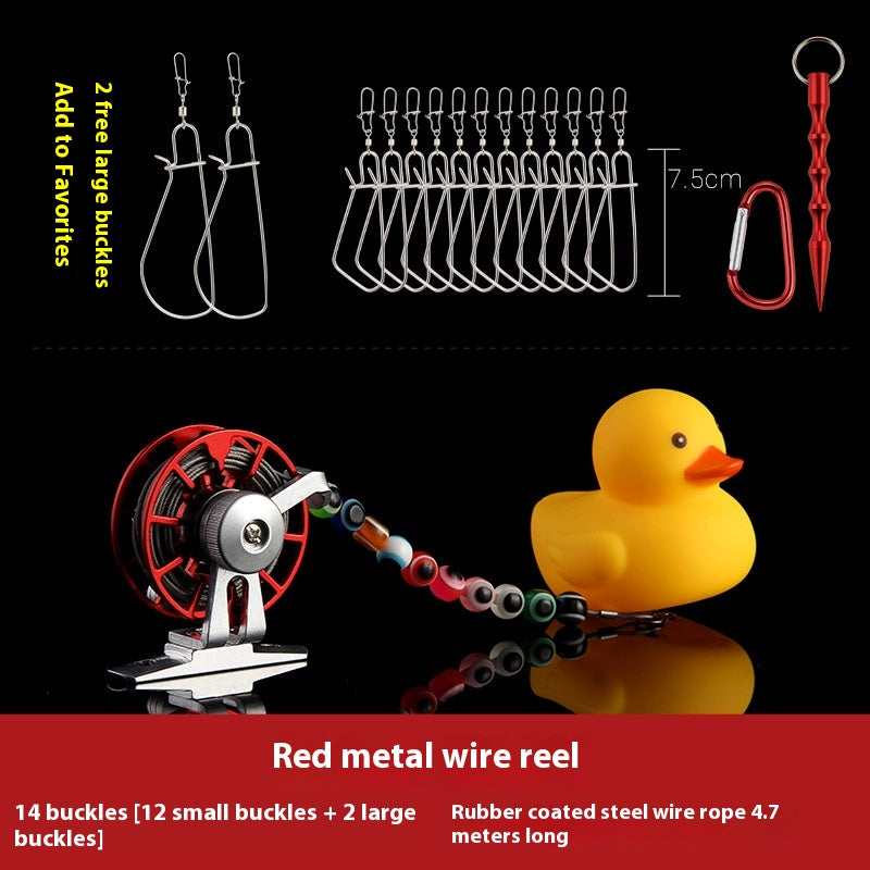 Haodun Little Yellow Duck Live Fish Clip Wholesale Metal Stainless Steel Lure Live Fish Clip Set Fish Lock Clip Fish Clip Wheel Fishing Clip